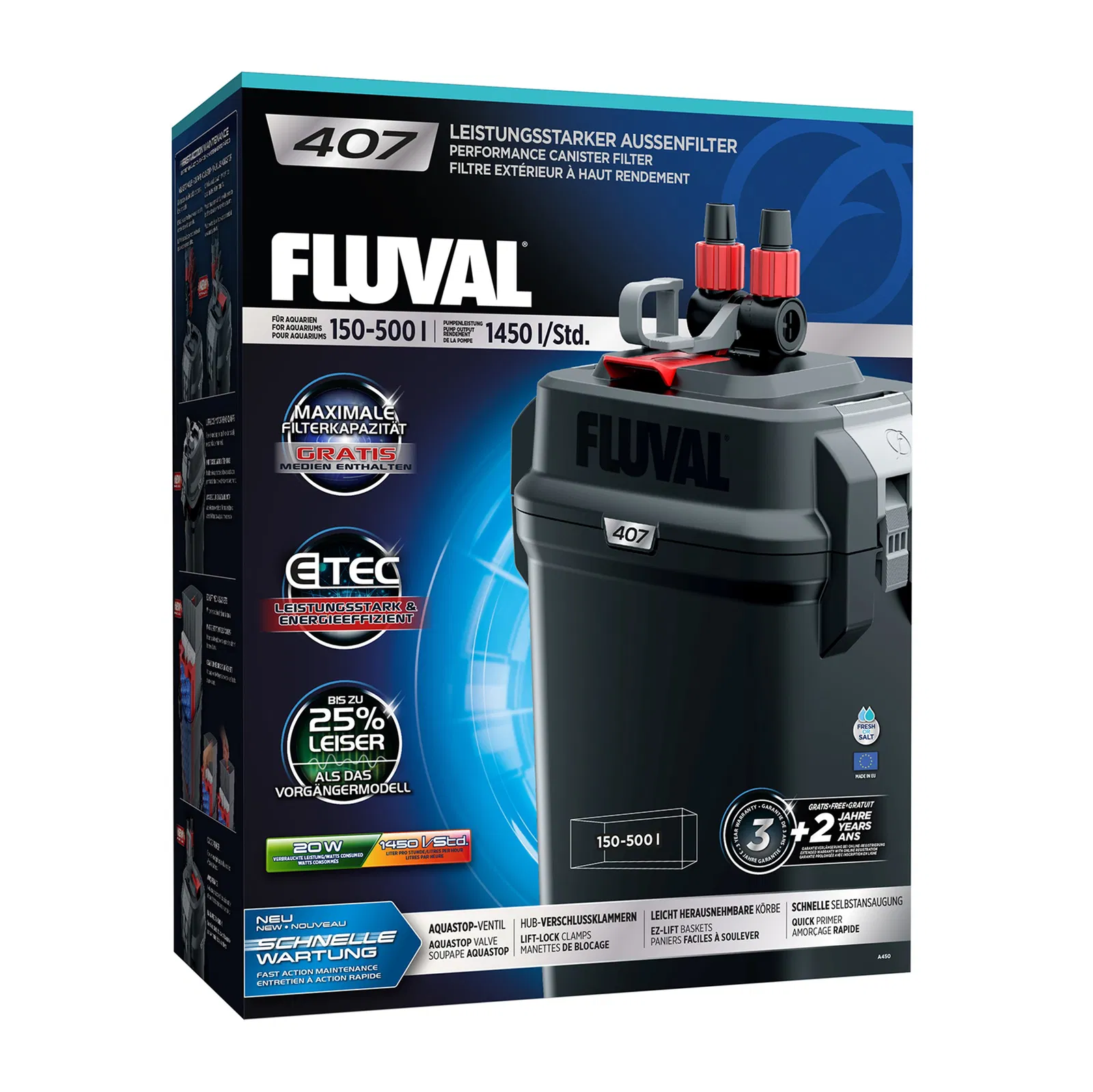 Fluval Spandpumpe 407 (1450 l/t.)